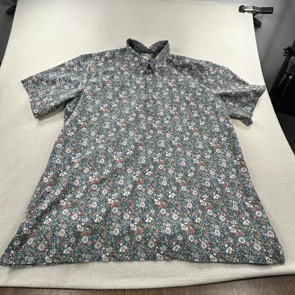 Reyn Spooner Shirt Mens 3XL Hawaiian Floral Inside Out Pop Over Limited Issue